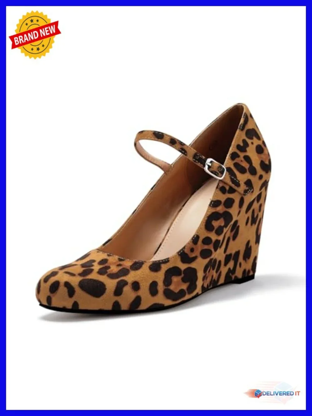 Wedges Pumps Dressy Mary Jane Shoes Closed Toe Ankle Strap Heeled Shoes